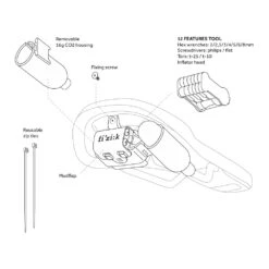 Fizik Adapter ''Alpaca Tool Carrier'' -Fahrradteile Serien Geschäft fizik alpaca mtb carrier tool kit 4 integrated tools kit 2