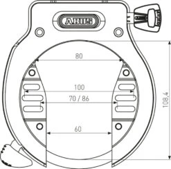 Abus Amparo 4650SL NR Black OE, Rahmenschloss 5 Abus Amparo 4650SL NR Black OE, Rahmenschloss -Fahrradteile Serien Geschäft technical drawing 4650 s sl tif 3